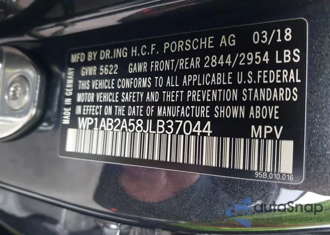 2018 Porsche Macan S z USA, uszkodzony, nr VIN WP1AB2A58JLB37044